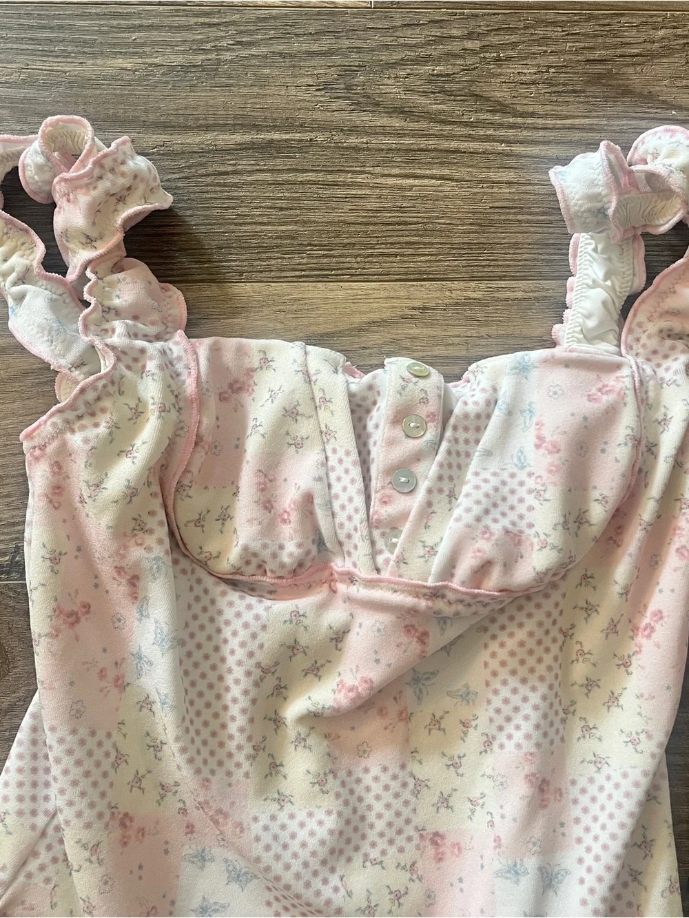 Frankies Bikinis x Sydney Sweeney 509 Floral Pink & White Swimsuit Sz XL